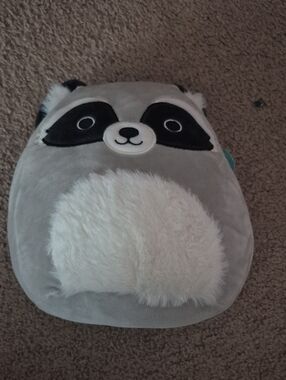 Squishmallows Gray & White Raccoon Plush